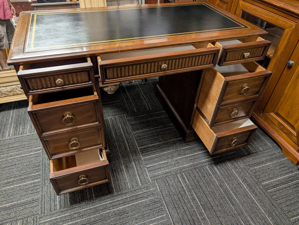 Vintage Leather Top Desk By Sligh