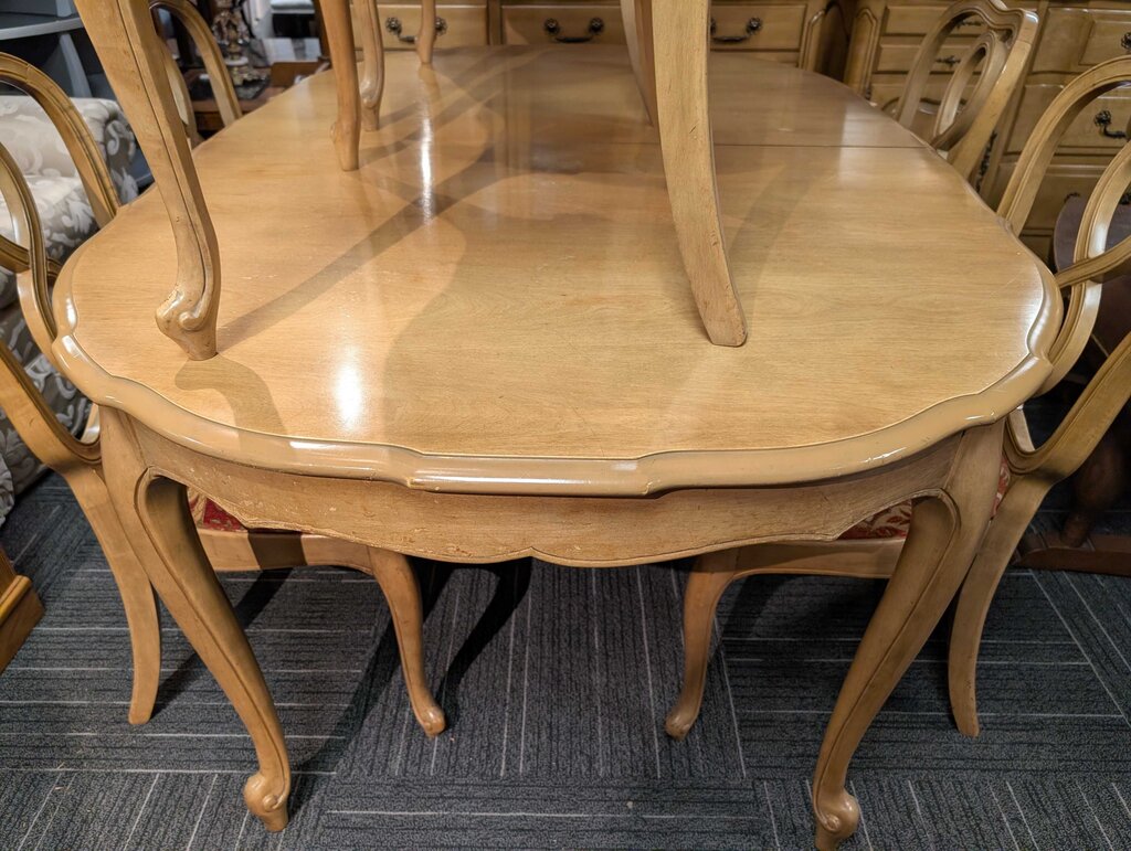Vintage French Table With Six Chairs