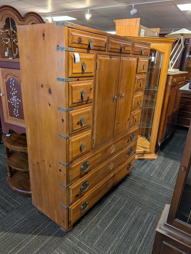 Large Campaign Japanese Tansu Style Chest by Henredon