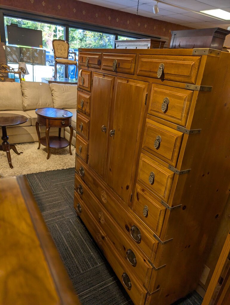 Large Campaign Japanese Tansu Style Chest by Henredon