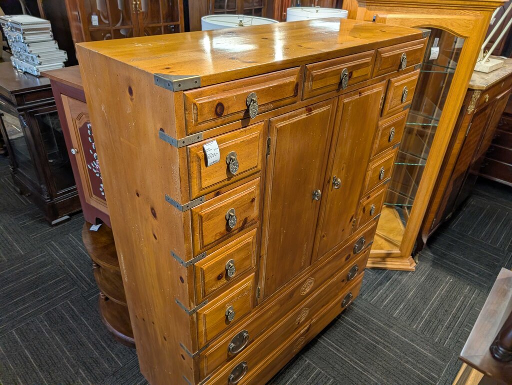 Large Campaign Japanese Tansu Style Chest by Henredon