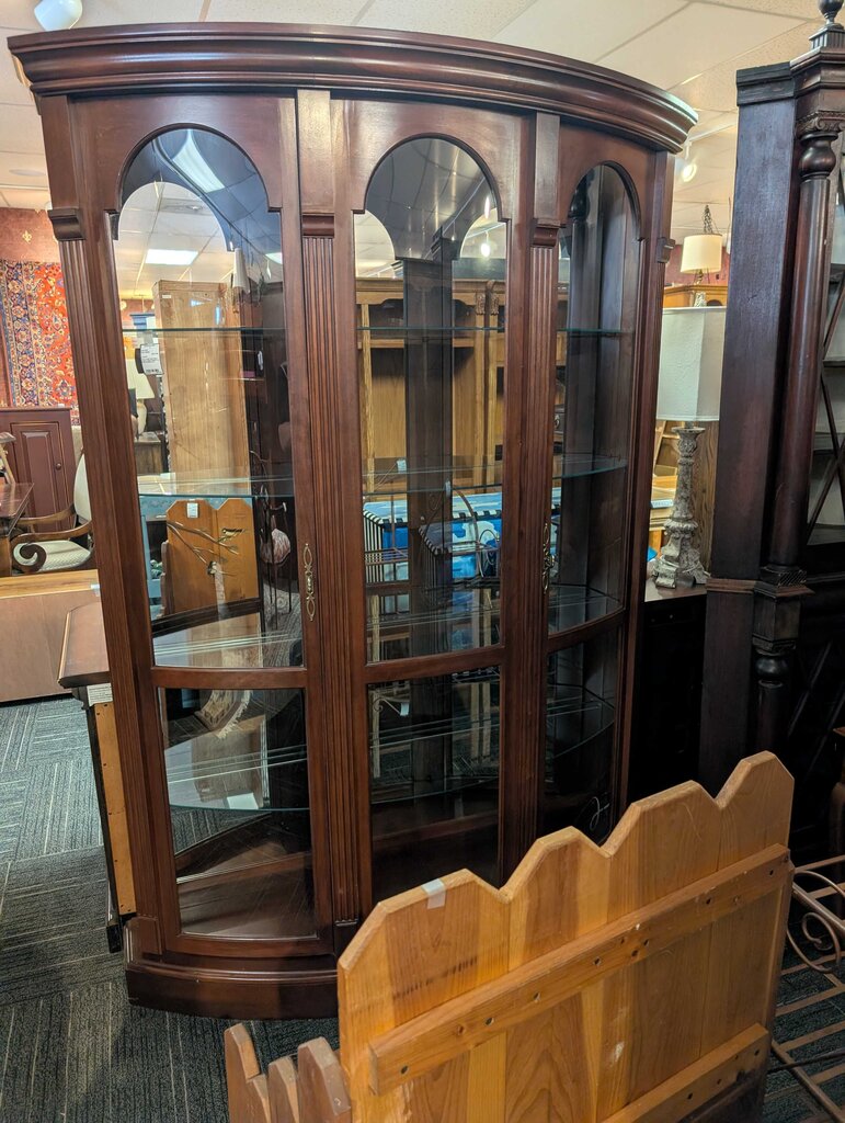 Very Large One Piece Cherry Curio Cabinet by Philip Reinisch Co.