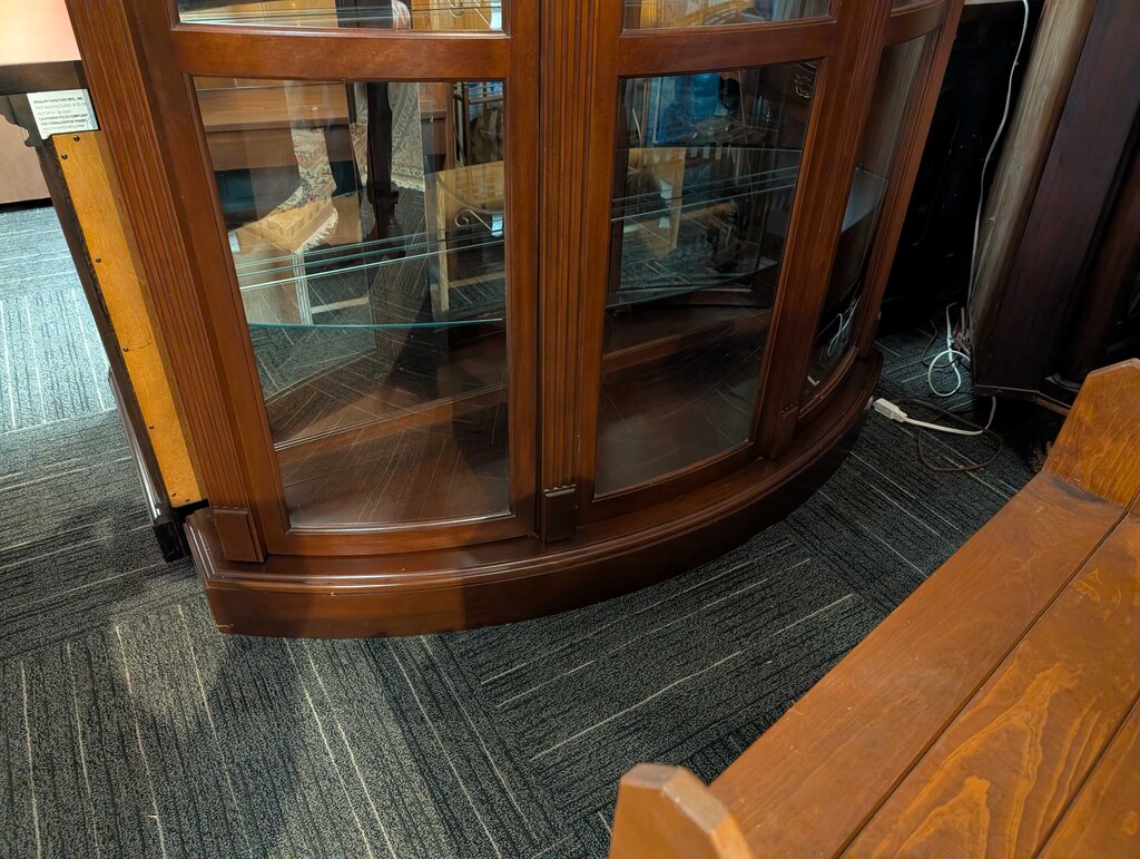 Very Large One Piece Cherry Curio Cabinet by Philip Reinisch Co.