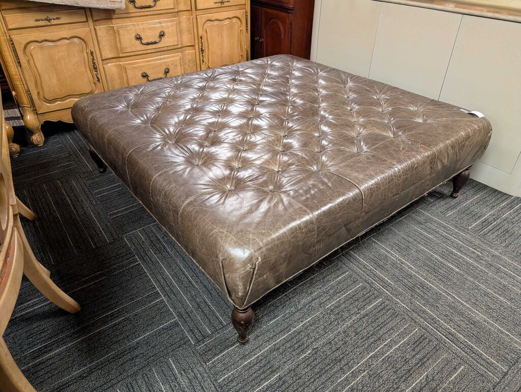 Large Leather Ottoman