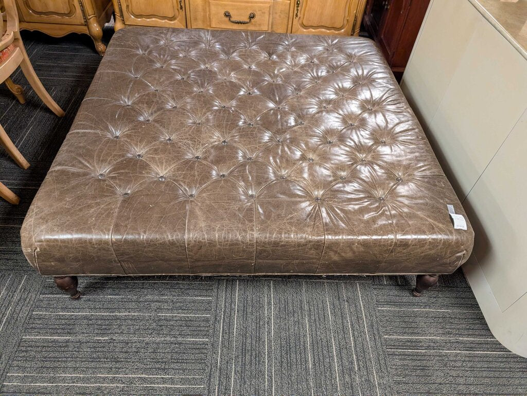 Large Leather Ottoman