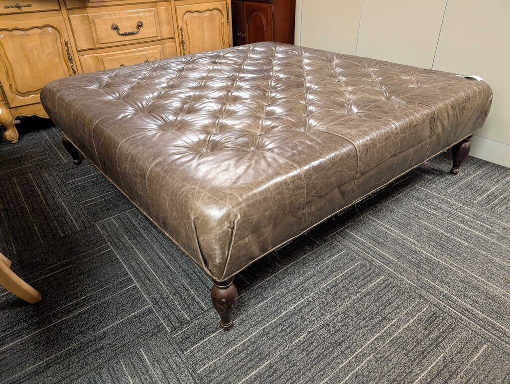 Large Leather Ottoman