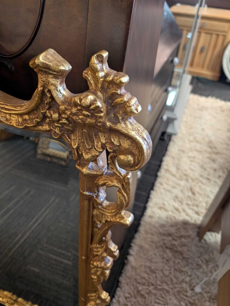 Large Designer Gold Gilded Mirror By Decorative Arts Inc