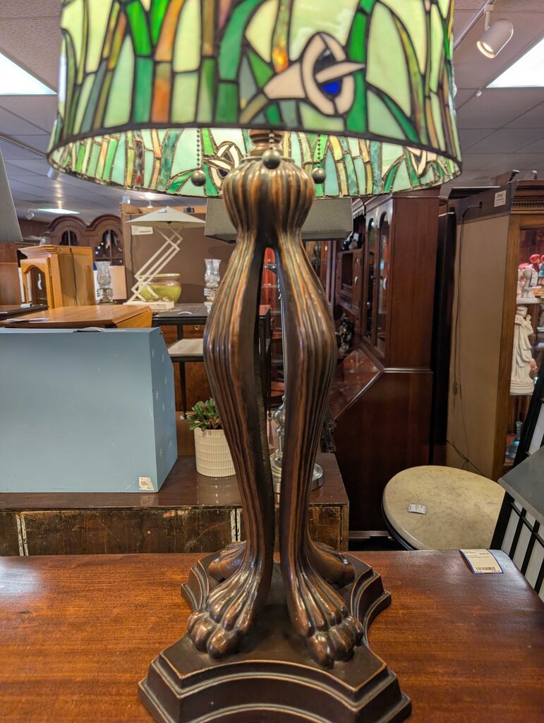 Tiffany Style Claw Foot Stained Glass Lamp