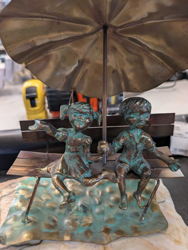 Vintage Wire Sculpture With Marble Base