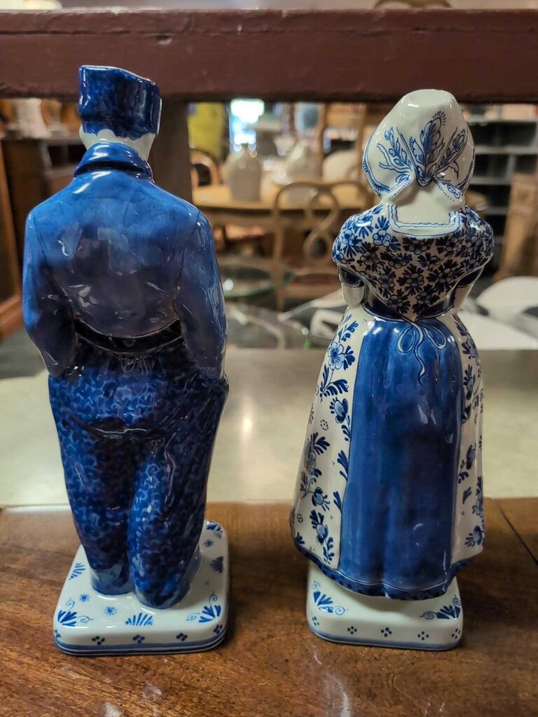 Pair of Royal Delft Porcelain Farmer & Wife