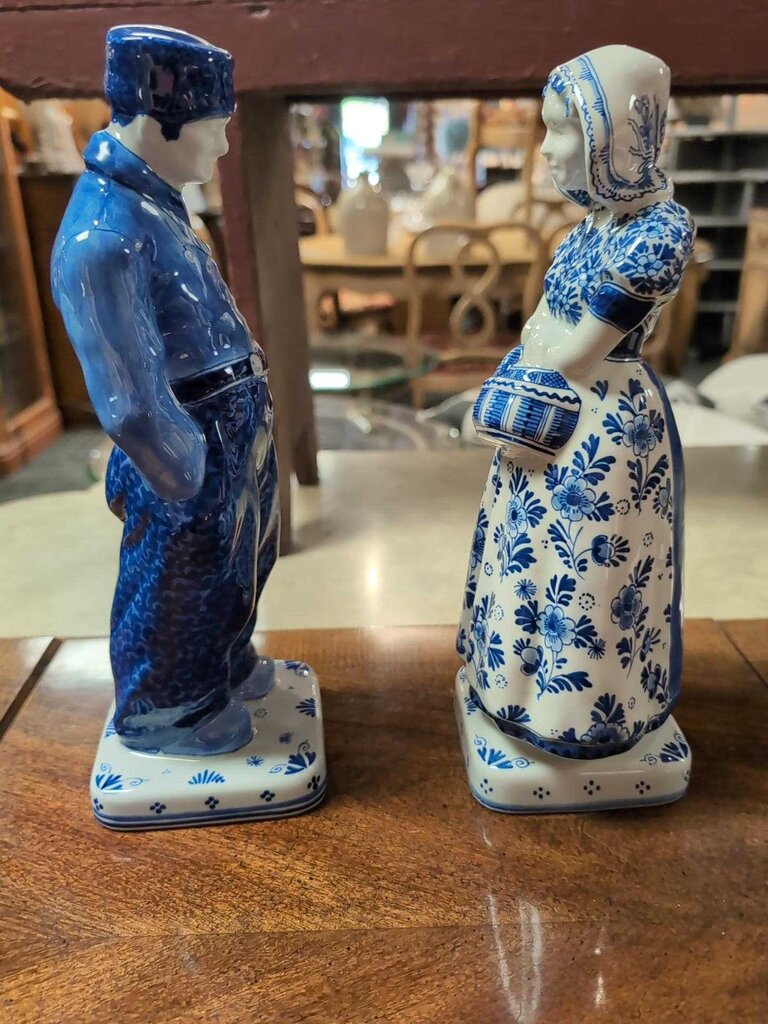 Pair of Royal Delft Porcelain Farmer & Wife