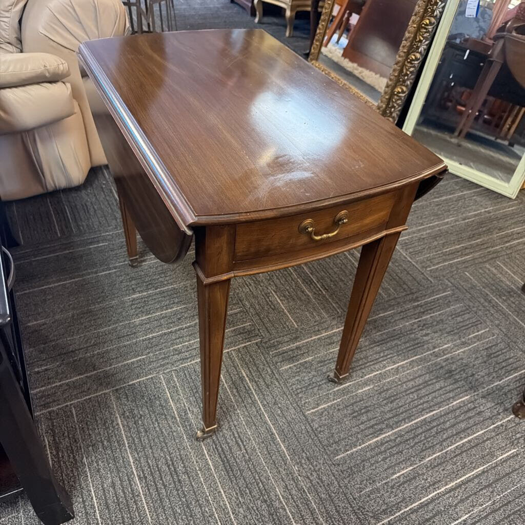 Ethan Allen Drop-Leaf Cherry Side Table