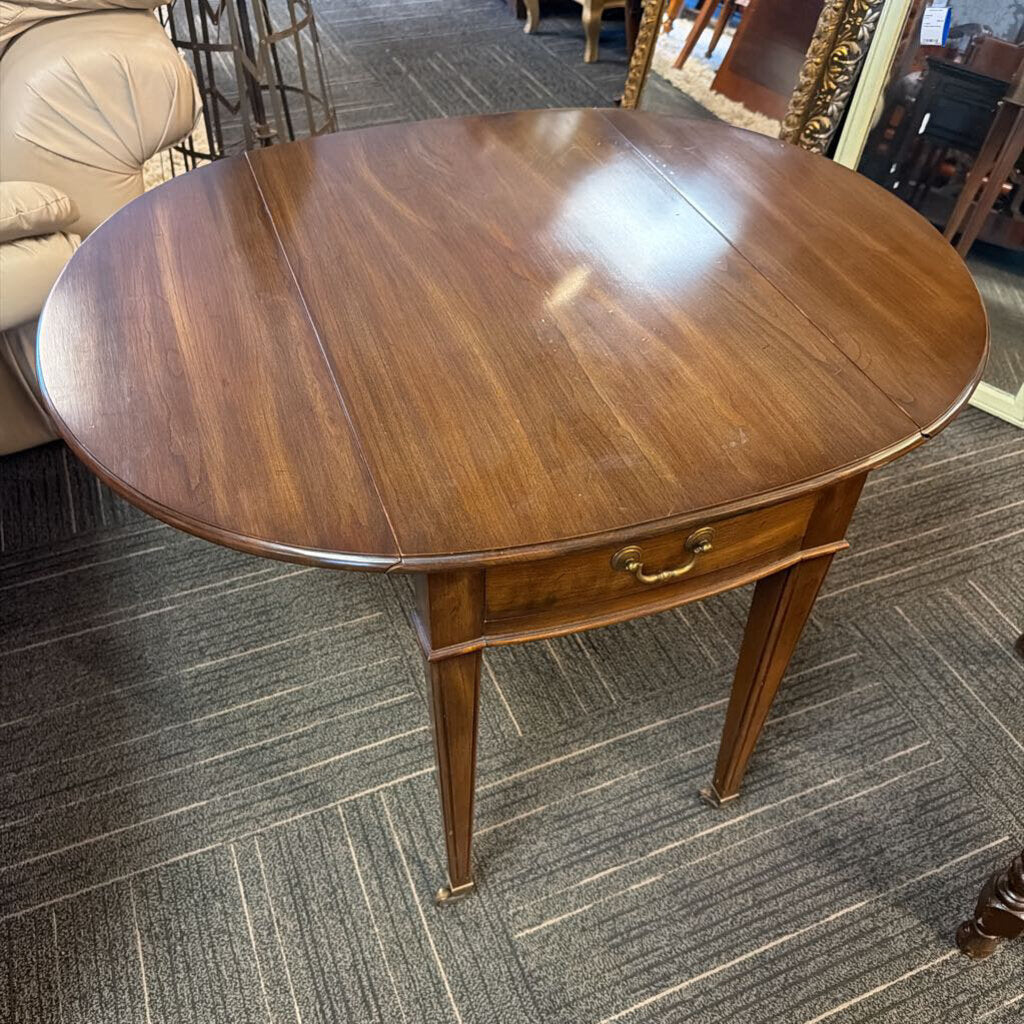 Ethan Allen Drop-Leaf Cherry Side Table