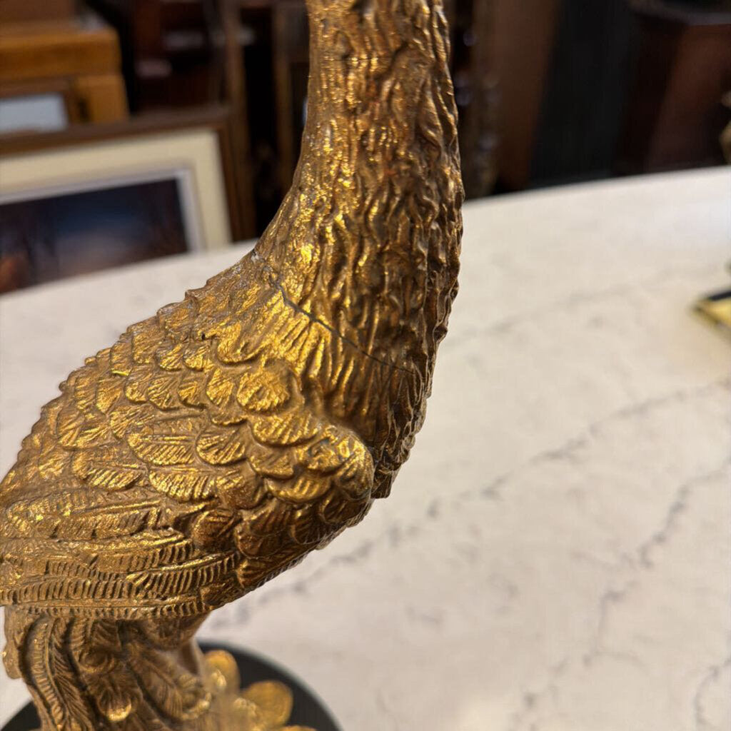 Peacock-Form Lamp With Jeweled Shade (AS IS)