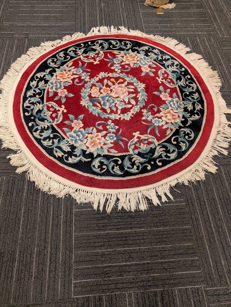 Round Wool Area Rug 64" Diameter