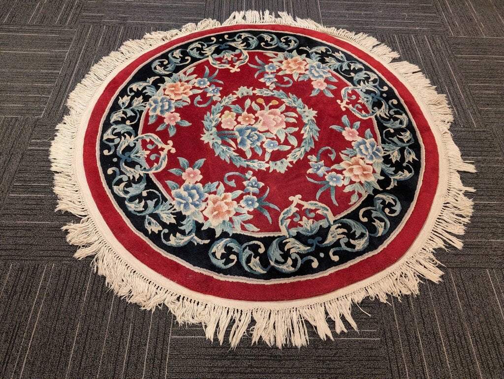 Round Wool Area Rug 64" Diameter