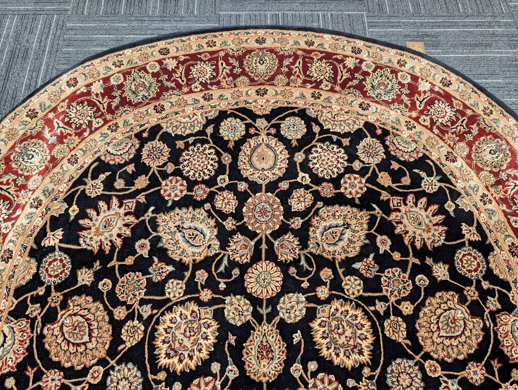 Machine Made Wool Oval Area Rug 90" x 116"