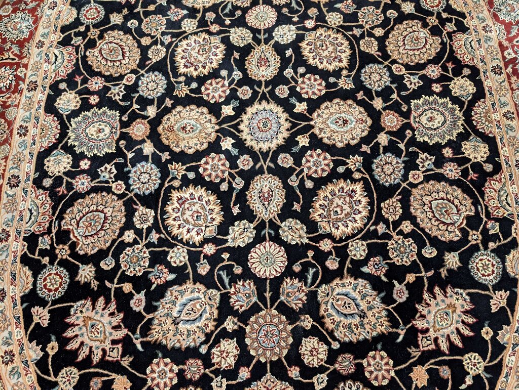 Machine Made Wool Oval Area Rug 90" x 116"