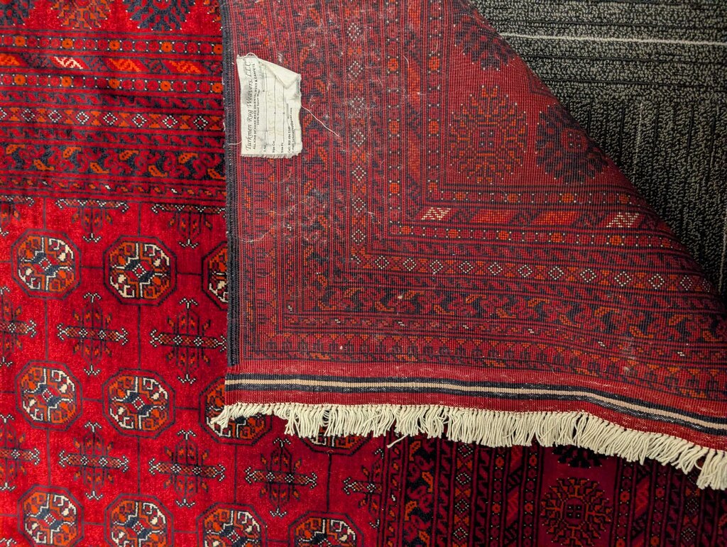 Fine Hand-Knotted Wool Bokhara Oriental Rug – Rich Crimson Red – 8'3" x 11'6"