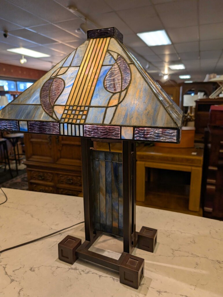 Mission Style Stained Glass Lamp
