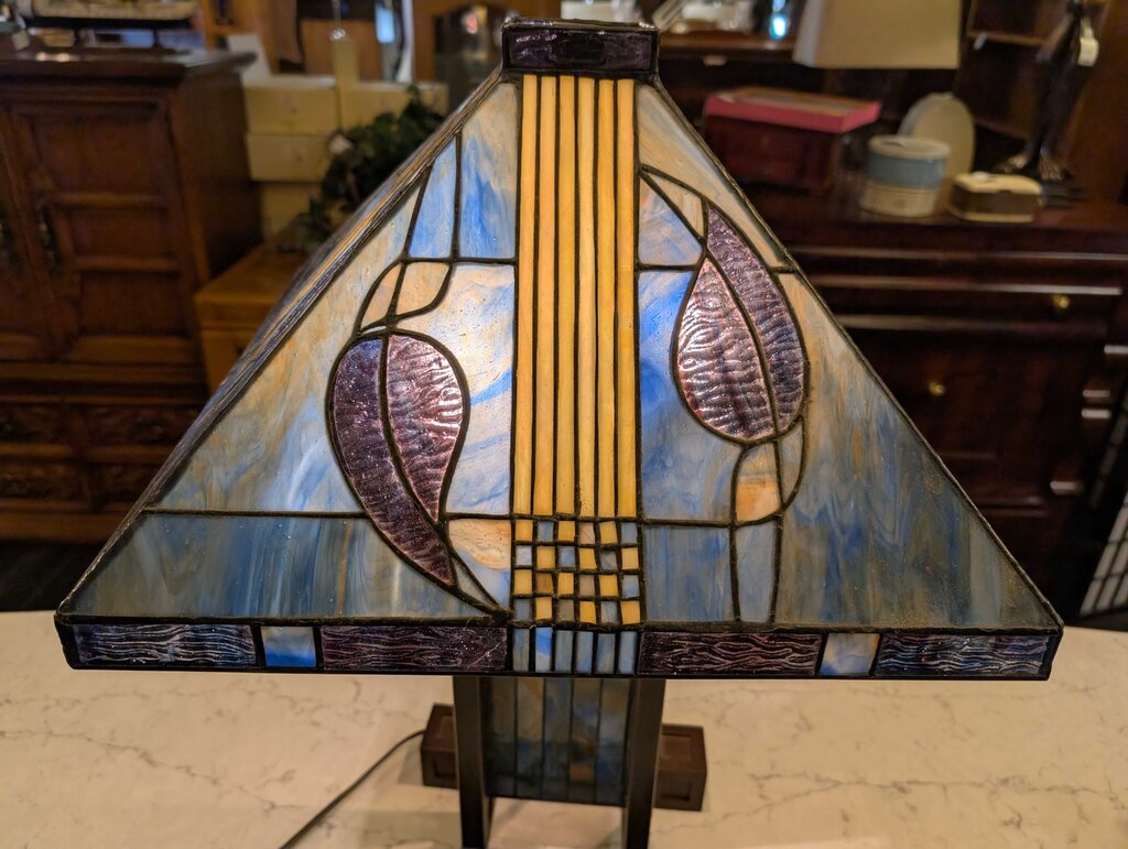 Mission Style Stained Glass Lamp