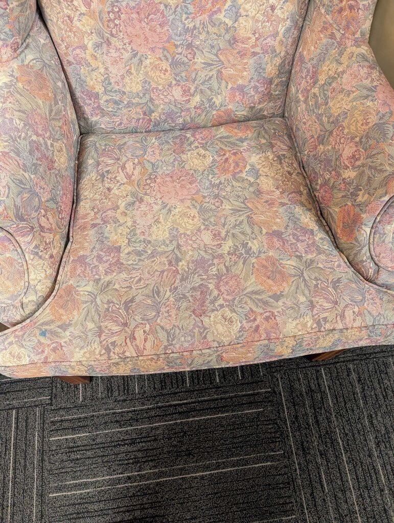 Vintage Floral Wingback Chair