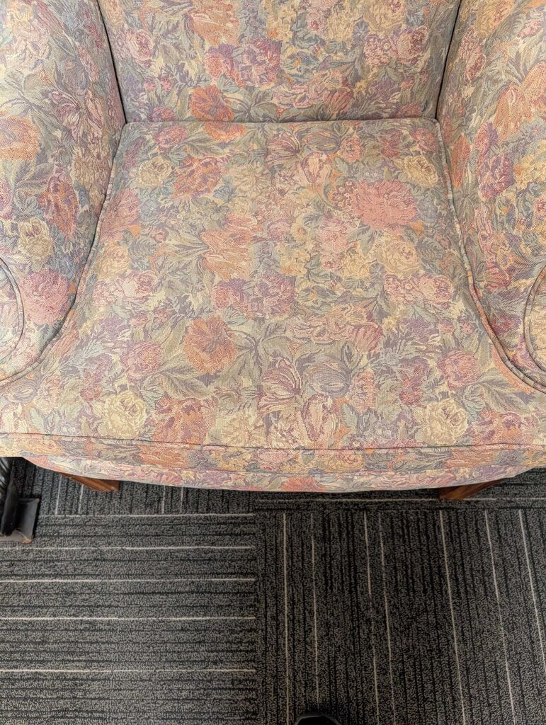 Vintage Floral Wingback Chair