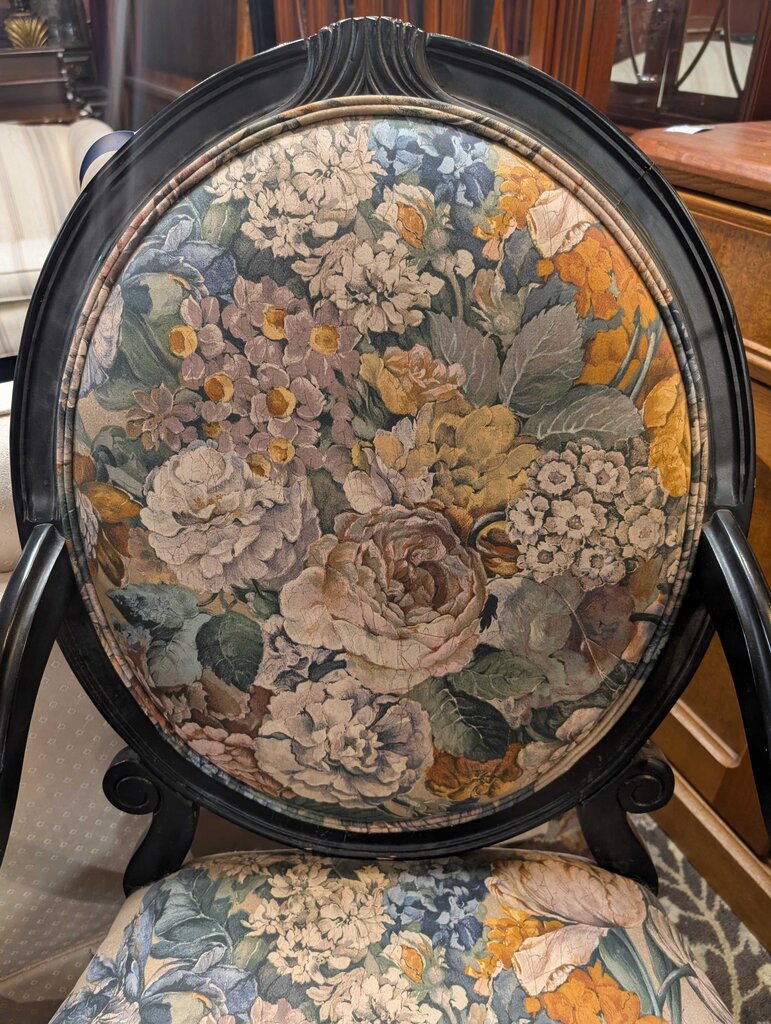 French Oval-Back Armchair by Calico Corners