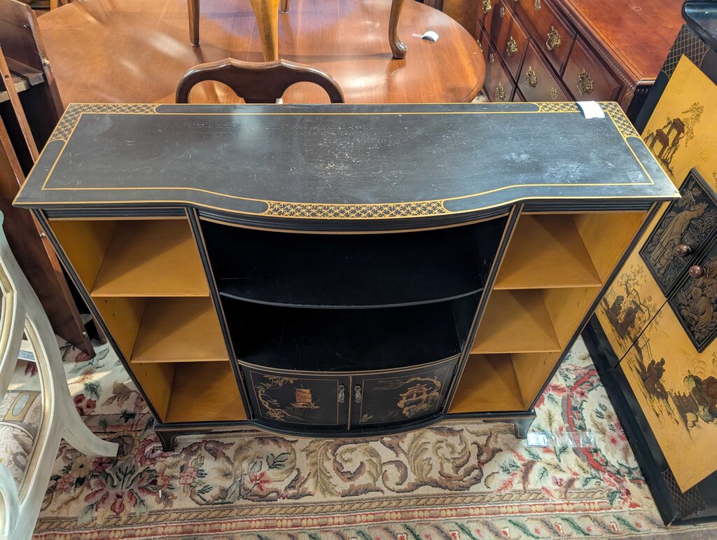 Vintage Chinoiserie Asian Bookcase Circa 1950