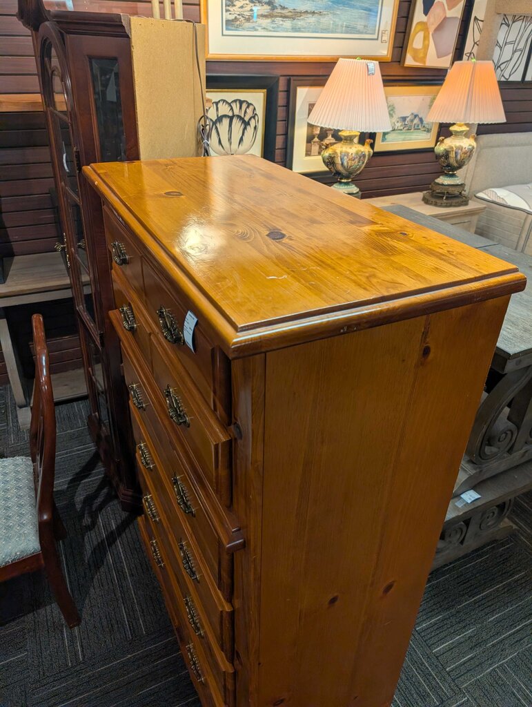 Large Pine Six Drawer Chest