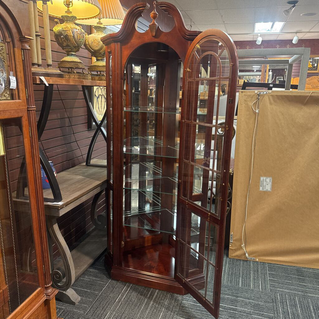 Corner Cherry Display Cabinet by Pulaski