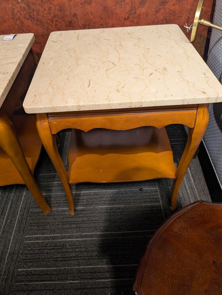 Pair of French Marble Top Cocktail Tables