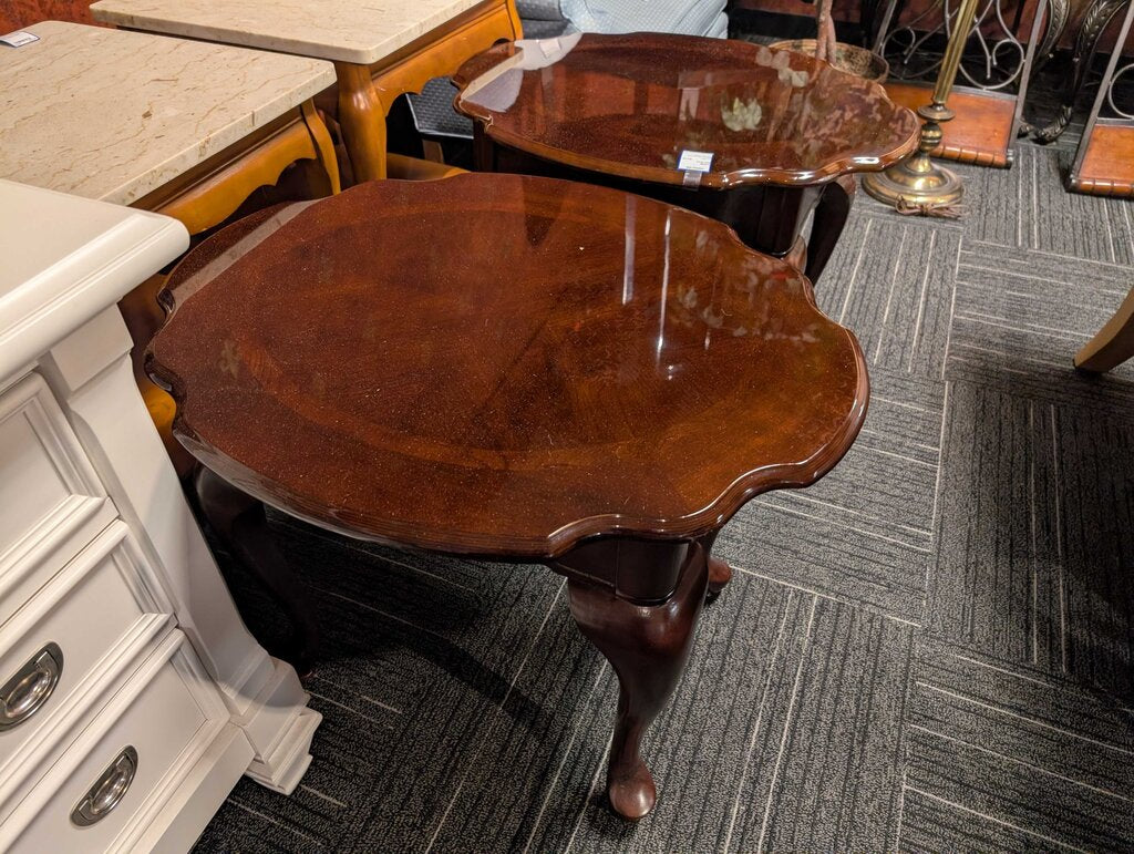 Pair of Cherry Finish Cocktail Tables