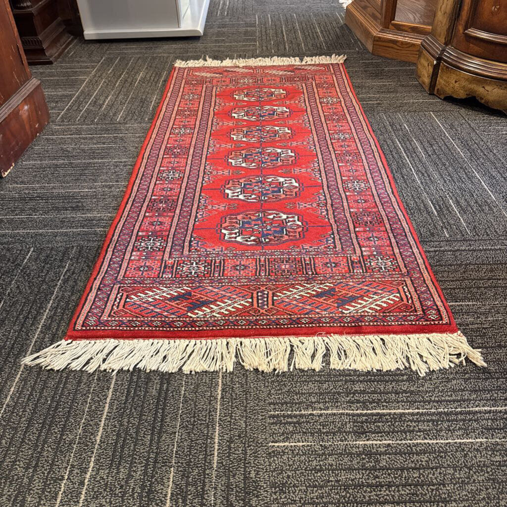 Fine Handwoven Wool Bokhara Rug 2'1" by 4'8"