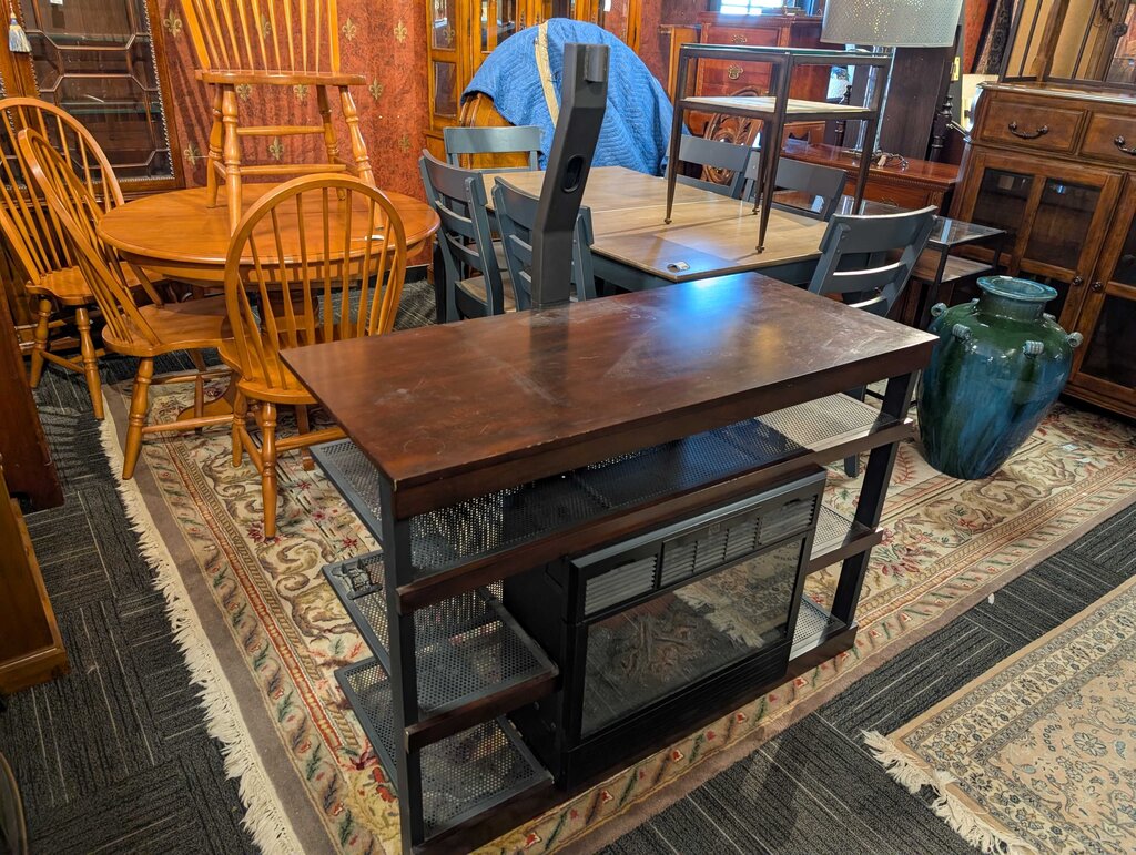 Modern Media Stand With Electric Fireplace