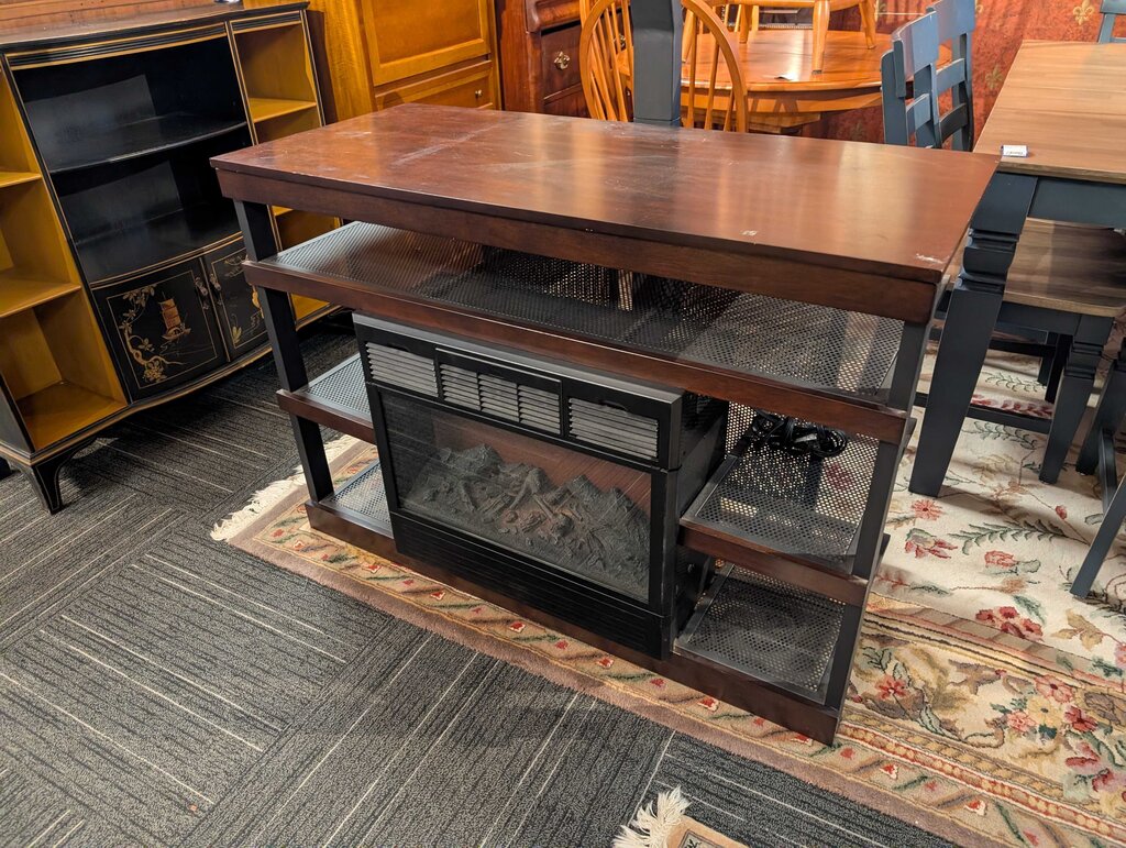 Modern Media Stand With Electric Fireplace