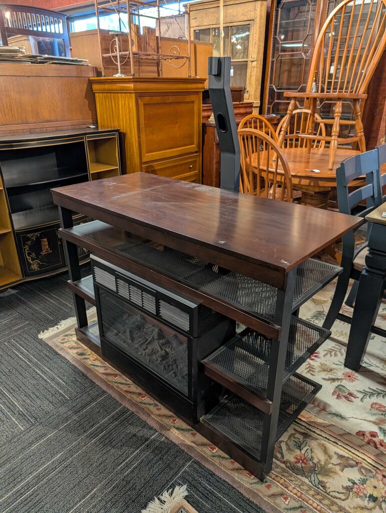 Modern Media Stand With Electric Fireplace