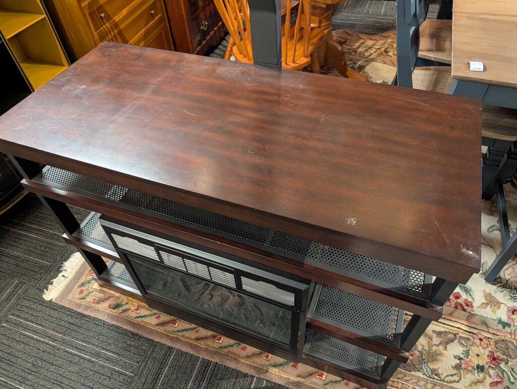 Modern Media Stand With Electric Fireplace