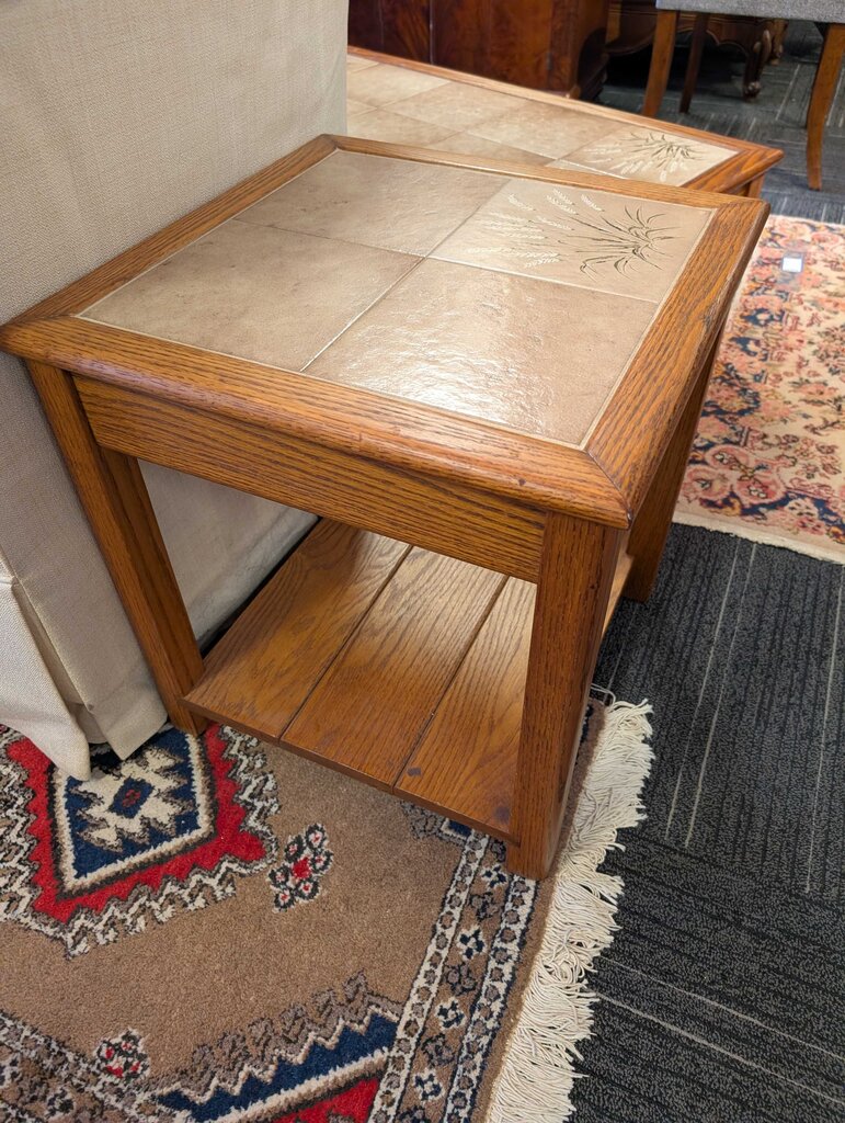 Vintage Tile Top Side Table