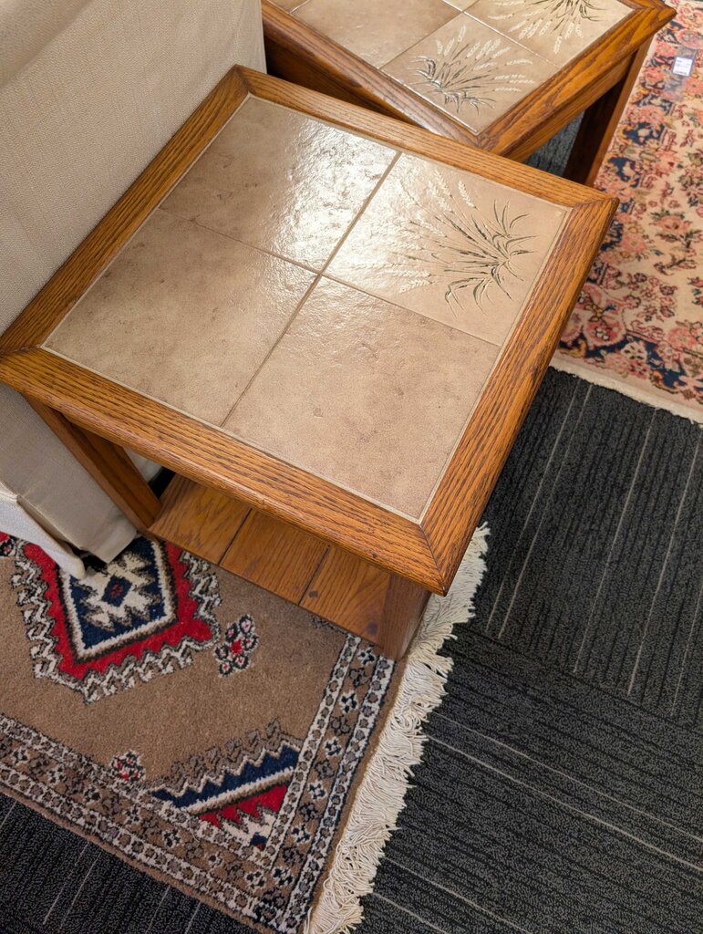 Vintage Tile Top Side Table