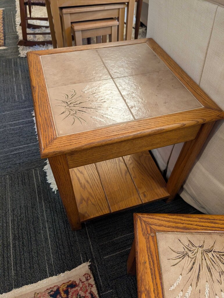 Vintage Tile Top Side Table