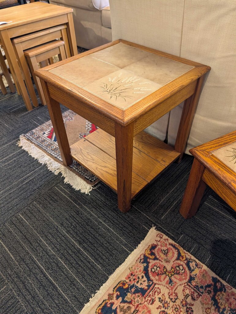 Vintage Tile Top Side Table
