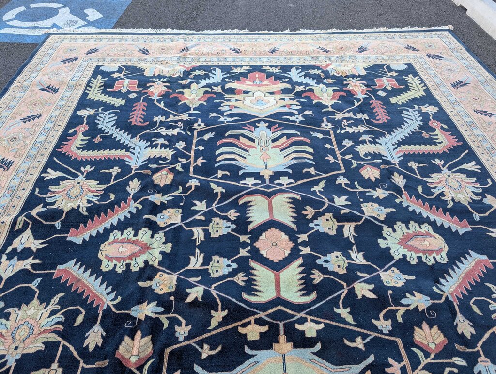 Vintage Hand Woven Wool Heriz Area Rug 11'10'' x 15'8''