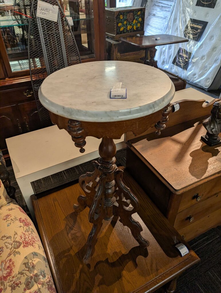 Victorian Marble Top Plant Stand