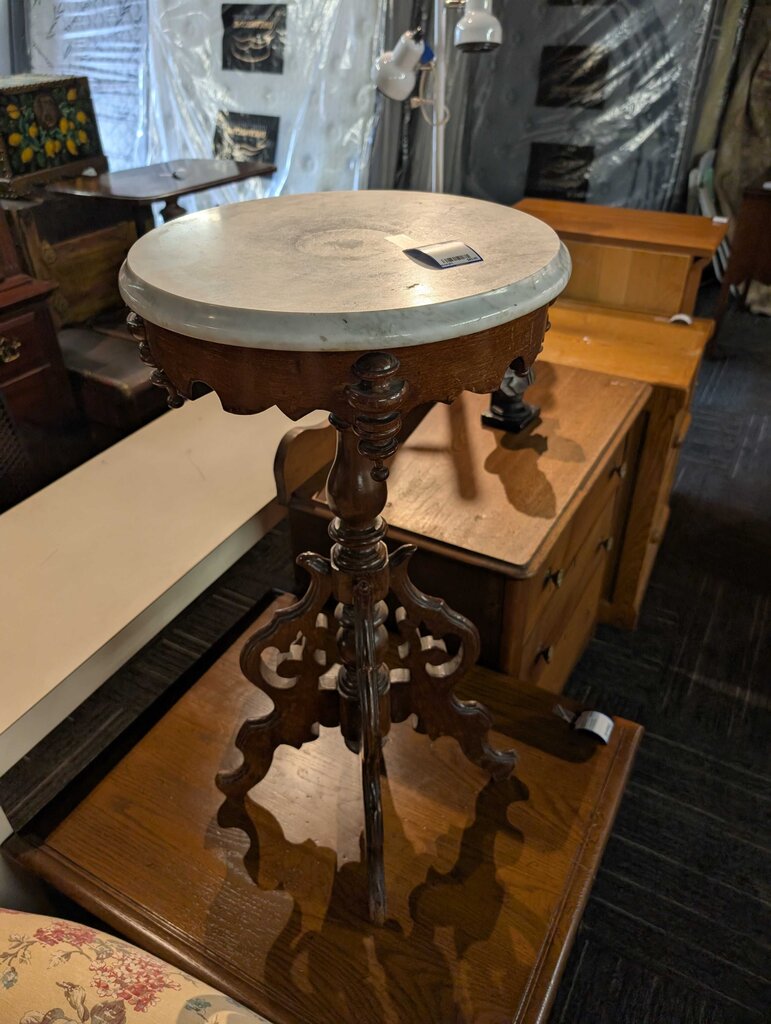Victorian Marble Top Plant Stand