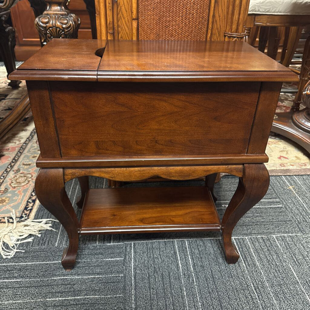 Modern Side Table w/ Built in Outlet & Drink Tray by Klaussner