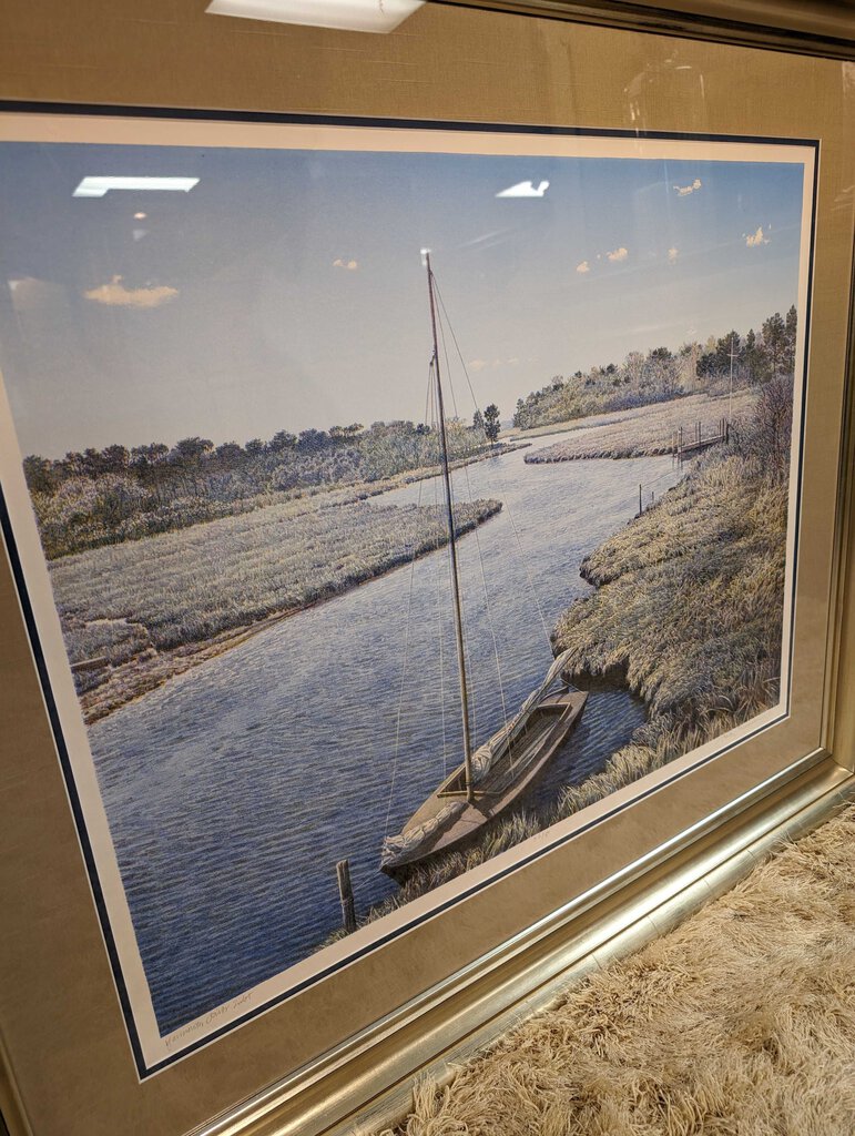 Large Custom Framed Print of a Sailboat
