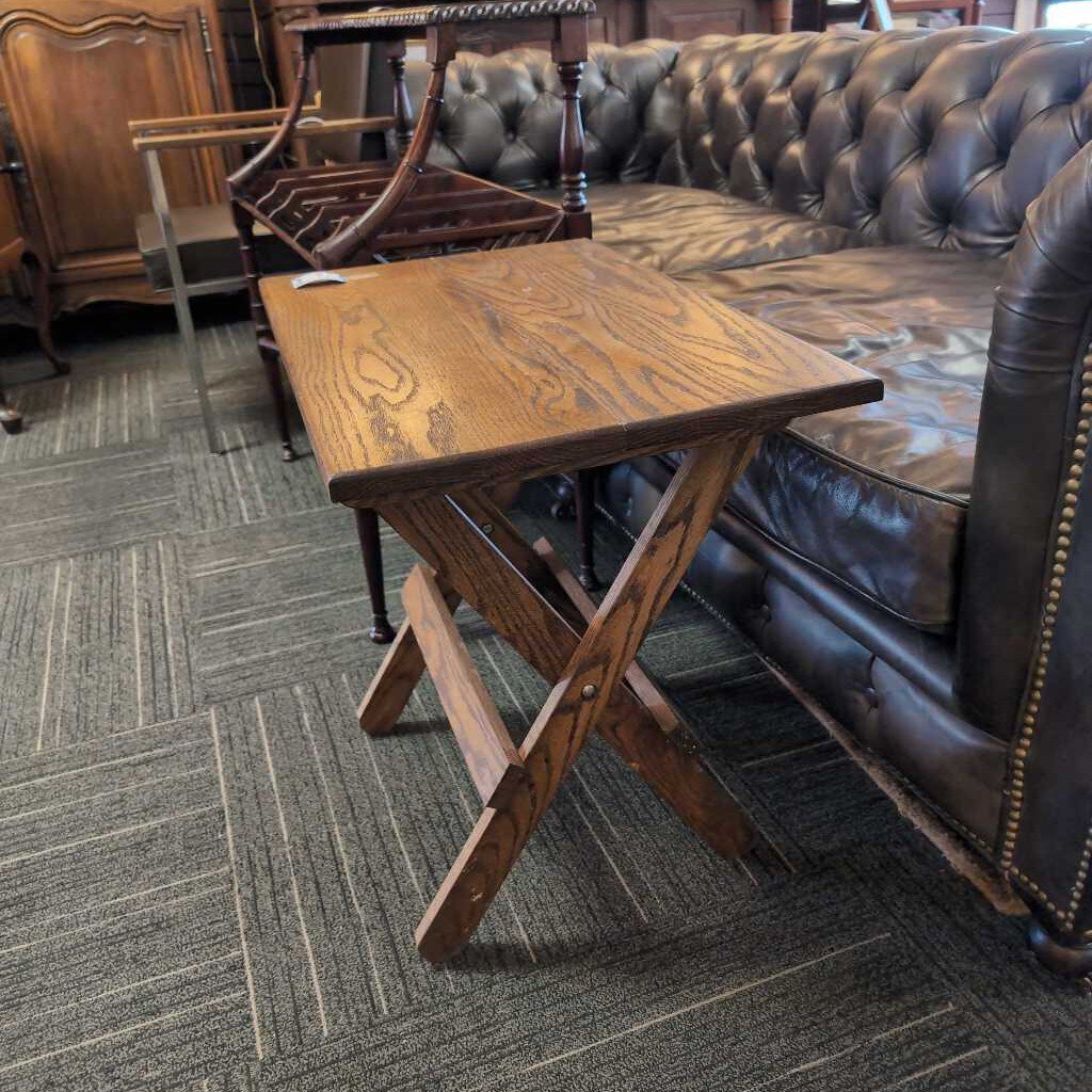 Folding Oak Side Table