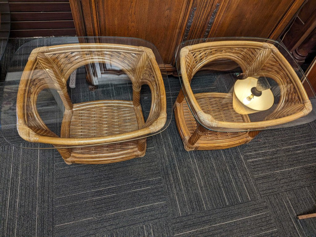 Pair Of Bamboo Side Tables