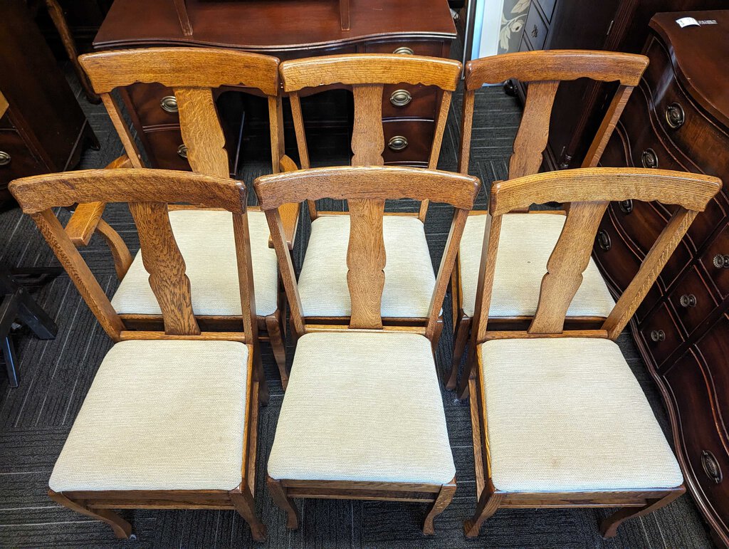 Six Antique Oak Chairs